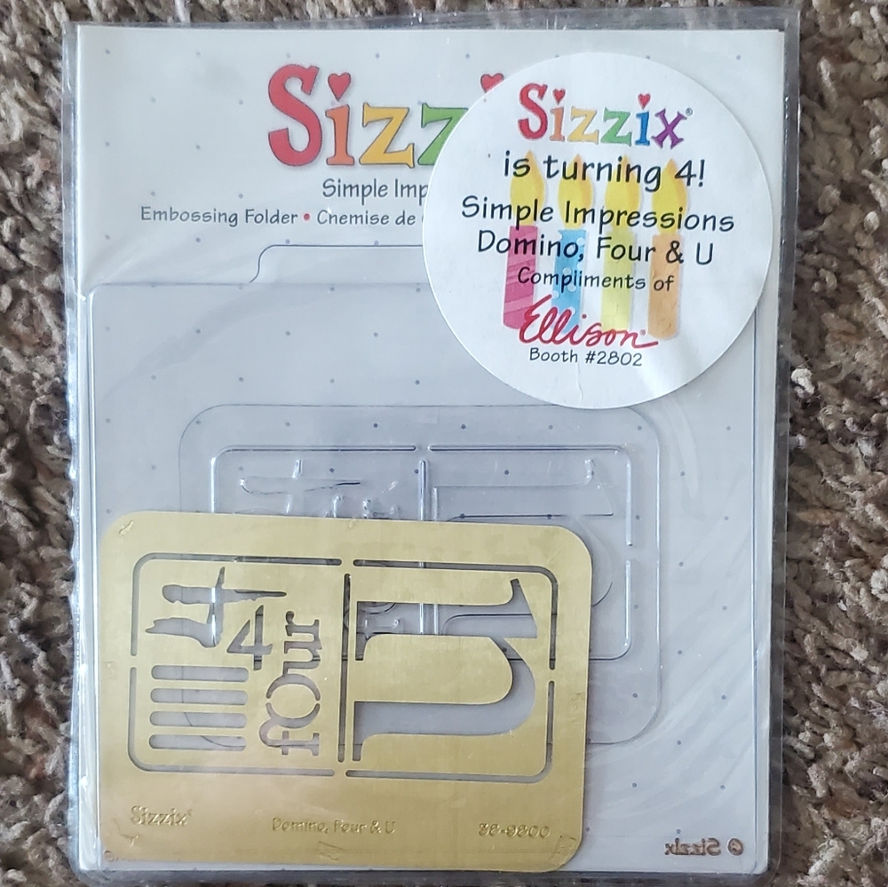 Sizzix Gold Stencil Embossing Folder Limited Edition Sizzix Turning 4